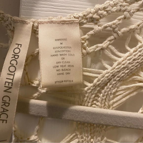 - FORGOTTEN GRACE Cream crochet Vest Bohemian size M - Picture 6 of 7